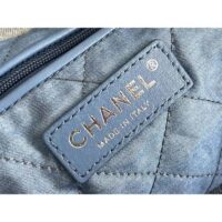 Chanel Women CC 22 Handbag Washed Denim Silver-Tone Metal Light Blue (1)