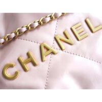 Chanel Women CC 22 Mini Handbag Shiny Calfskin Gold-Tone Metal Light Pink (14)