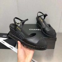 Chanel Women CC High Heel Sandal in Calfskin Leather-Black (3)