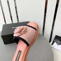 Chanel Women Mules Crochet Ivory and Black 0.5 cm Heel-Pink (4)