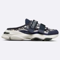 Dior Unisex CD D-Wander Sneaker Deep Blue Oblique Technical Fabric Open-Back (2)