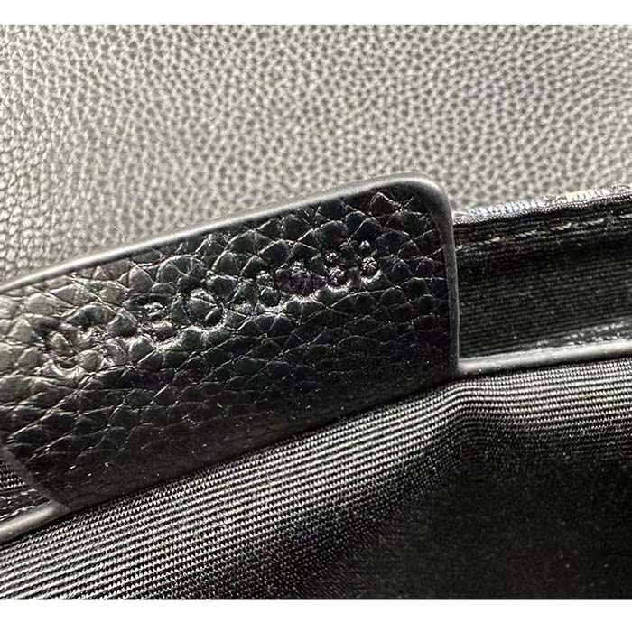 Dior Unisex CD Mini Saddle Bag Strap Beige Black Oblique Jacquard Black Grained Calfskin (4)