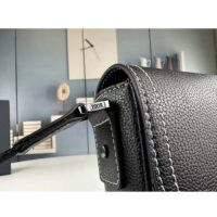 Dior Unisex CD Mini Saddle Bag Strap Black Grained Calfskin Flap Closure (7)