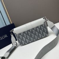 Dior Unisex Hit The Road Bag Strap Gray CD Diamond Canvas Smooth Calfskin (9)