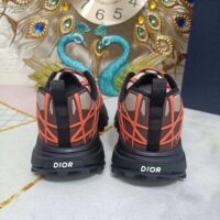 Dior Unisex Shoes CD B31 Runner Sneaker Beige Technical Mesh Orange Rubber Warped Cannage (1)