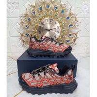 Dior Unisex Shoes CD B31 Runner Sneaker Beige Technical Mesh Orange Rubber Warped Cannage (1)