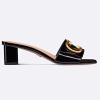 Dior Women CD C'est Dior Heeled Slide Black Patent Calfskin