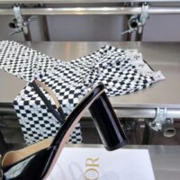 Dior Women CD C’est Dior Slingback Pump Black Patent Calfskin Stretch Leather (8)