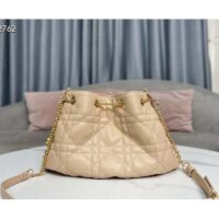 Dior Women CD Medium Ammi Bag Sand Pink Supple Macrocannage Lambskin (7)