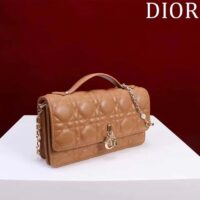 Dior Women CD Miss Dior Mini Bag Medium Tan Cannage Lambskin (6)