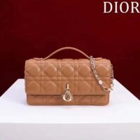 Dior Women CD Miss Dior Mini Bag Medium Tan Cannage Lambskin (6)