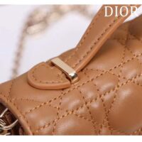 Dior Women CD Miss Dior Mini Bag Medium Tan Cannage Lambskin (6)