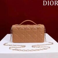 Dior Women CD Miss Dior Mini Bag Medium Tan Cannage Lambskin (6)