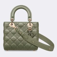 Dior Women CD Small Lady Dior My ABCDior Bag Cedar Green Cannage Lambskin (1)