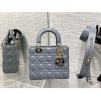 Dior Women CD Small Lady Dior My ABCDior Bag Cloud Blue Cannage Lambskin (1)