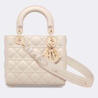 Dior Women CD Small Lady Dior My ABCDior Bag Dusty Ivory Cannage Lambskin (1)