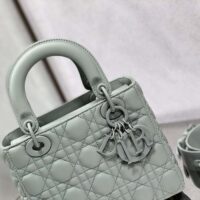 Dior Women CD Small Lady Dior My ABCDior Bag Ultramatte Gray Stone Cannage Calfskin (1)