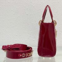 Dior Women Small Lady Dior Bag Cherry Red Patent Cannage Calfskin (1)