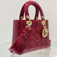 Dior Women Small Lady Dior Bag Cherry Red Patent Cannage Calfskin (1)