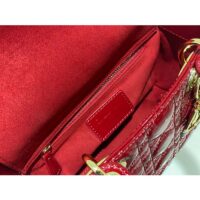 Dior Women Small Lady Dior Bag Cherry Red Patent Cannage Calfskin (1)