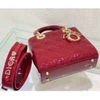 Dior Women Small Lady Dior Bag Cherry Red Patent Cannage Calfskin (1)