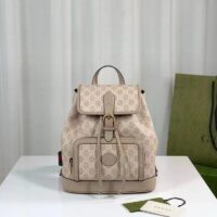 Gucci Unisex Backpack Interlocking G Beige White GG Supreme Canvas (5)