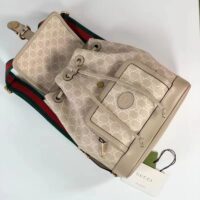 Gucci Unisex Backpack Interlocking G Beige White GG Supreme Canvas (5)