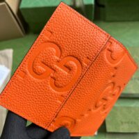 Gucci Unisex Jumbo GG Card Case Orange Jumbo GG Leather Moiré Lining (1)