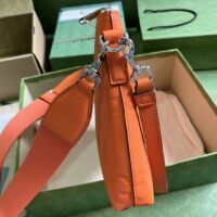 Gucci Unisex Jumbo GG Medium Messenger Bag Orange Leather Zip Closure (1)