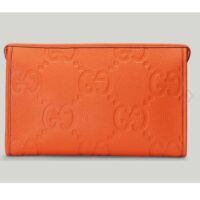 Gucci Unisex Jumbo GG Pouch Orange Jumbo GG Leather Moiré Lining (1)