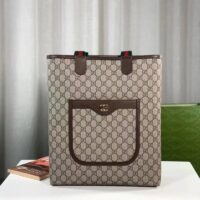 Gucci Unisex Ophidia GG small tote Bag Beige Ebony GG Supreme Canvas (11)