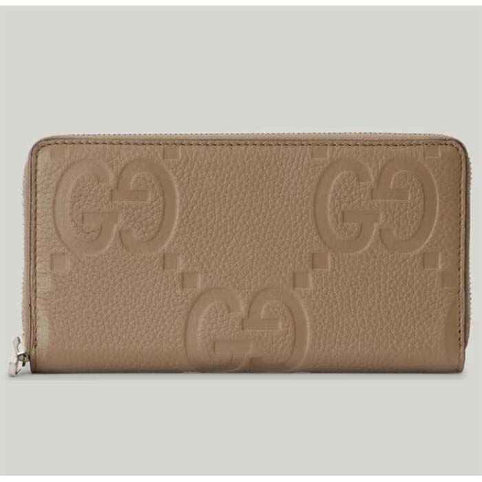 Gucci Unisex Ophidia Jumbo GG Continental Wallet Taupe Leather Double G