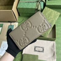 Gucci Unisex Ophidia Jumbo GG Continental Wallet Taupe Leather Double G (1)