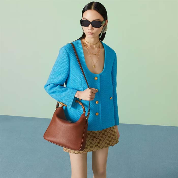 Gucci Women Diana Medium Shoulder Bag Cuir Leather Double G (4)