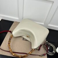 Gucci Women Diana Medium Shoulder Bag White Leather Double G (9)