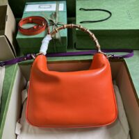 Gucci Women Diana Small Shoulder Bag Orange Leather Double G (3)