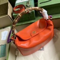 Gucci Women Diana Small Shoulder Bag Orange Leather Double G (3)