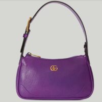 Gucci Women GG Aphrodite Mini Shoulder Bag Double G Purple Soft Leather (1)