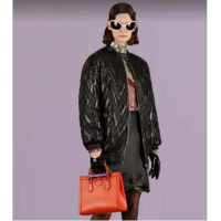 Gucci Women GG Diana Small Tote Bag Orange Leather Double G (2)