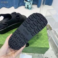 Gucci Women GG Horsebit Platform Sandal Black Rubber Velcro Strap Closure (3)