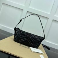 Gucci Women GG Marmont Shoulder Bag Black Matelassé Chevron Leather (6)