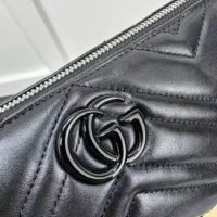 Gucci Women GG Marmont Shoulder Bag Black Matelassé Chevron Leather (6)