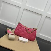 Gucci Women GG Matelassé Handbag Pink GG Matelassé Leather Zip Closure (1)