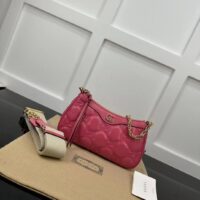 Gucci Women GG Matelassé Handbag Pink GG Matelassé Leather Zip Closure (1)