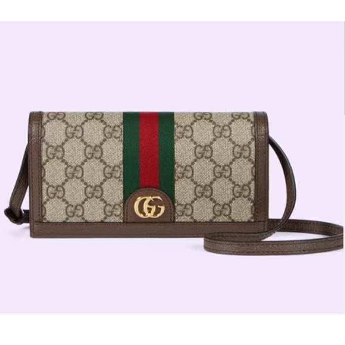 Gucci Women Ophidia GG Mini Bag Beige Ebony GG Supreme Canvas Double G