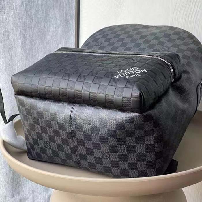 Louis Vuitton LV Unisex Discovery Backpack PM Black Graphite Damier Infini Cowhide Leather (5)