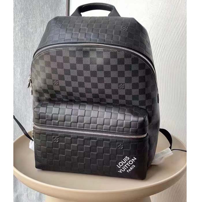 Louis Vuitton LV Unisex Discovery Backpack PM Black Graphite Damier Infini Cowhide Leather (7)