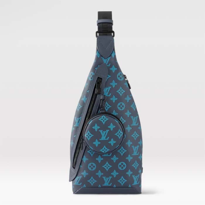 Louis Vuitton LV Unisex Duo Slingbag Navy River Blue Calf Leather