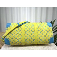 Louis Vuitton LV Unisex Keepall Bandoulière 50 Lime Green Monogram Playground Coated Canvas (8)