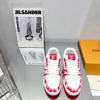 Louis Vuitton LV Unisex LV x YK LV Trainer Sneaker Red Calf Leather Rubber (2)